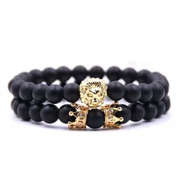 2019 Hot Sell Fashion Crown Armband Set Smycken Lion Head Bangles Buddha Beads Charm Armband Gratis frakt