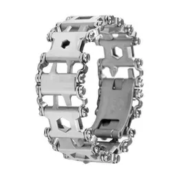 Multifunction Tread Bracelet Stainless Steel Outdoor Bolt Driver Tools Kit Travel Friendly Wearable Multitool