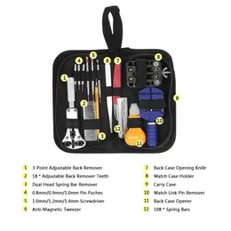 146 PCS Professional Watch Repair Tool Kit Case Opener Link Remover Spring Bar Set Wristwatch Repair Kits Set for watch234g