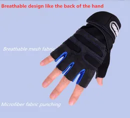 ファッション - 男性と女性のフィットネス手袋ハーフの指通気性滑り止め重量切り替え手のダンベル機器のトレーニング長いリストの手袋
