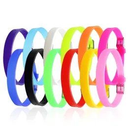 2020 Populära justerbara tjejer och pojkar Favorit Färgrik silikongummi Armband Sweet Rainbow Armband 50pcs grossist