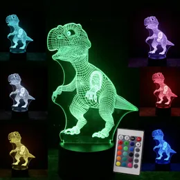 リモートタッチコントロール3D LEDナイトライト恐竜シリーズ30パターン変更LEDテーブルデスクランプキッズクリスマスギフトホームデコレーションバックベース