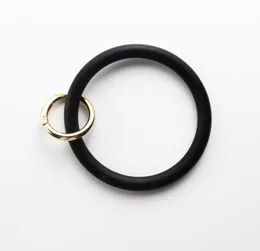 GORGECRAFT 2PCS Silicone Key Ring Bracelet – Round Wristlet Bangle Keychain For Women, Black & White, Waterproof - View #4