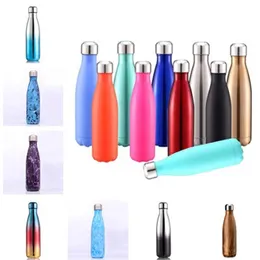 New fashion Stainless steel Bottle cola bottle creative wood grain marble pattern Thermos mug portable Water bottles T7I5034