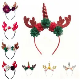 Party Hair Sticks Headdress Christmas Unicorn Hairband Deer Elk Horn Hair Hoops Holiday Flower Headband Baby Hair Accessories CZYQ6276
