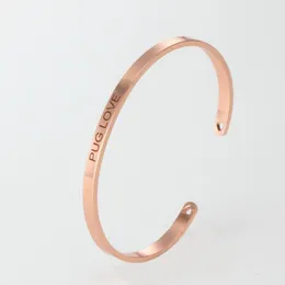 Mode Gravierte Armbänder Personalisierte Manschette Silber / Rose gold Charme Manschette Armband Edelstahl Armreif für Mädchen Frauen Geschenk