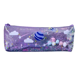 Star travel 3D ball student INS personalized creative engraved pen case Korean novelty stationery sequin pencil bags for girls