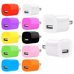 High quality Colorful 5V 1A US Ac Home Wall Charger Power Adapter For Samsung For Iphone 6 7 plus 190