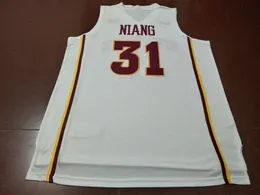 Rare Men #31 Georges Niang Iowa state College Jersey,Men White Yellow Stitched Jersey or custom any name or number jersey