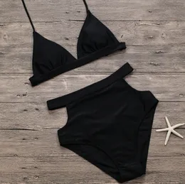 New Arrival Cutout Swimming for Women Sexy Bikini Set Swimwear Plus Size Swimsuit High Waist Black Bathing Suits Nazi