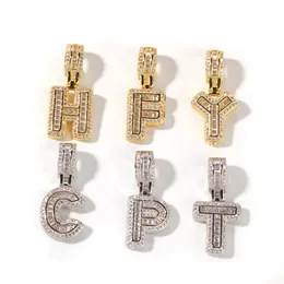 Hip Hop Jewellery Chleb Diamond Naszyjnik Niestandardowy Nazwa Iced Out Łańcuchy CZ Miedzi Zestaw Z Diamentami 18K Złoto Plating List Naszyjnik Sliver Gol