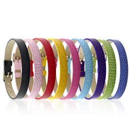 8MM Snake Wristband Leather Bracelets Fit Slide Charms DIY Accessory 10pcs/lot