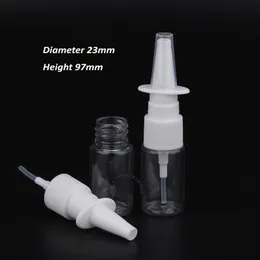 100st / mycket tom 10 ml Clear plast Nasalflaskor Parfymdimma Spray Pet Bottle 10cc Nose Pharmaceutical Atomizer