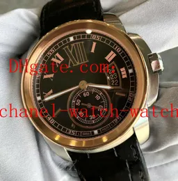 New Fashion Leather Wathces CALIBRE DE W7100051 18k Rose Gold Automatic Movement Men's Sports Wrist Watches