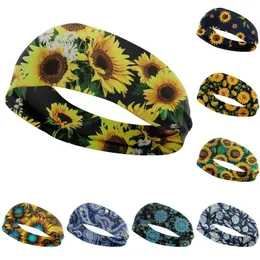 Mode Kvinnor Solros Yoga Headbands Fitness Protection Multi-Functional Hair Band Casual Headscarf Outdoor Sport Hairband