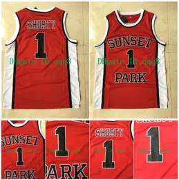 최고 품질 1 Fredro Starr Shorty Jersey Sunset Park 영화 대학 농구 유니폼 화이트 레드 100% 스티 치 크기 S-XXXL