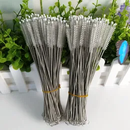 Straws Borstar Rostfritt Stål Straw Brush Baby Vattenflaskor Rengöring Brottar Resuable Hushållsrengöringsverktyg 23cm 200PCS WLL790