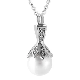 Kremacja Biżuteria Man-Made Pearl Ashes Holder Dla Pet Human Cremation Urn Wisiorek Vintage Pearl Jewelry Wykwintne Kobiety Prezent Posiada Urns