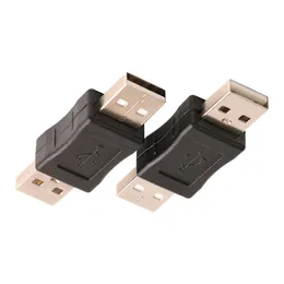 Atacado 100 pcs / lote USB 2.0 digite um macho para um conector do adaptador masculino conversor de acoplador preto