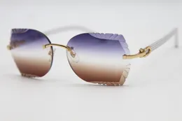 Nowy popularny rzeźbiony obiektyw optyczny 8200762A Bezprzewodnikowe okulary przeciwsłoneczne unisex metal mieszanka biała deska importowa szklanki Wysokiej jakości okulary przeciwsłoneczne