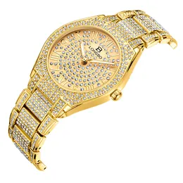 LONGBO Luxury Rhinestone Bracelet Watch Women Diamond Fashion Ladies Rose Gold Dress Watch Stainless Steel Crystal Wristwatch265b