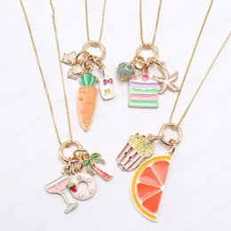 Summer Style Kids Charming Pendant Long Chain Necklace Child Girls Party Gift Jewelry Chain Necklace Accessories