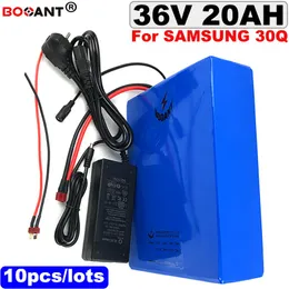 Großhandel 10 Stück 36 V 20 Ah Elektro-Fahrradbatterie für Original Samsung 30Q für Bafang BBSHD BBS02 250 W 500 W 800 W Motor + 2A Ladegerät