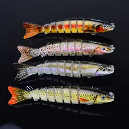 hot 4 color newest multi jointed bass plastic fishing lures swimbait sink hooks tackle 12 3cm 19 47g