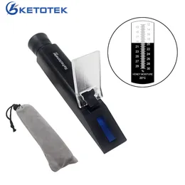 12-30% Water Honey Refractometer with Calibration ATC Refractometer Honey Moisture Meter Tester with Cloth Carrying Bag