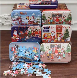 60 adet / set Noel Ahşap Puzzle Çocuk Oyuncak Noel Baba Yapboz Noel Çocuk Erken Eğitim DIY Yapboz Çocuk Noel Bebek Hediyeleri DA253