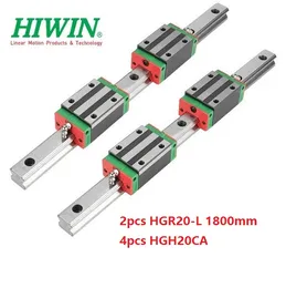 2st Original New Hiwin HGR20 - 1800mm Linjär Guide / Rail + 4PCS HGH20CA Linjära Smala Block för CNC Router Parts