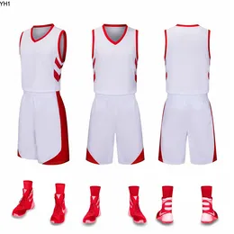 2019 Neue leere Basketballtrikots mit bedrucktem Logo Herrengröße S-XXL günstiger Preis schneller Versand gute Qualität NEU WEISS ROT NWR001nQ