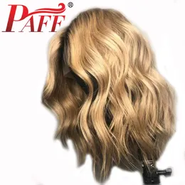 PAFT 4T27 Honey Blonde Body Wave Lace Front Human Hair Wigs Brazylijski Remy Włosy 13x3 Koronkowa peruka z włosami
