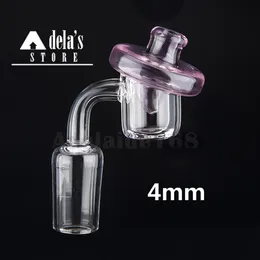 4 mm Quarz-Banger-Nagel + transparente UFO-Vergaserkappe, Außendurchmesser: 22 mm, Domeless Bangers-Nägel, 10 mm, 14 mm, 18 mm, männlich, weiblich, Wasserpfeife, Dab Rig 350