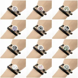 Y4 25mm aromatherapy locket bracelet Perfume Locket with black PU Leather Band Diffuser Locket Bracelet