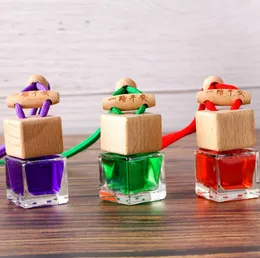 6ML transparent bottles Quartet pendant glass Hanging Car Perfume Bottle Pendant Empty Car Parfume Bottle SN2268