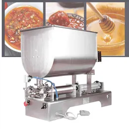 110V 220V Rostfritt stålfyllningsmaskin för tomatsås Bönpasta med partiklar Peanut Butter Pneumatisk blandningsmaskin