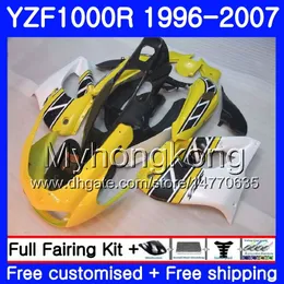 Kropp för Yamaha Thunderace YZF1000R 96 97 98 99 00 01 238HM.19 YZF-1000R YZF 1000R 1996 1997 1998 1999 2000 2001 Yellow White Fairings Kit