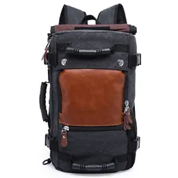 Fashion Unisex Travel Ryggsäck Carry-on Bag Flight Approved Weekender Duffle Knapsack Canvas RuckSack Skolbag Fit 16 tum Laptop Fodral