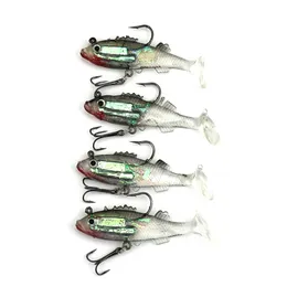 5pcs/lot 8.5cm 17.4g Bionic Fishing Silicone lure Soft Bait 3D eyes Artificial Bait Pesca Tackle Accessories Free shipping
