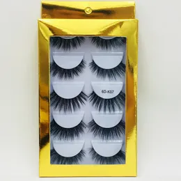 3d mink ögonfransar naturliga falska ögonfransar lång ögonfransförlängning faux falska ögonfransar Makeup verktyg 5Pairs / set rra2512