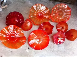 Modisch 100% handgeblasene chihuly style hängende platten lampen borosilicat murano glas blume wandkunst für museum gallery doco