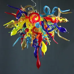 Chandelier Colorful Pretty Blown Murano Glass Pendant Lamp 900-1200lm Energy Saving G9 LED Light for Bathroom Decor