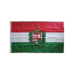 Flag of Hungary with Arms High Quality Single Side Printing, Free Shipping, Outdoor Indoor Usage,Free Shipping