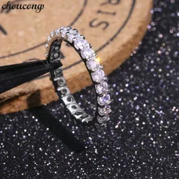 Choucong Lover Eternity Promise Ring 925 Sterling Silver Diamond CZ Engagement Bröllop Band Ringar för Kvinnor Bröllop Smycken Gift