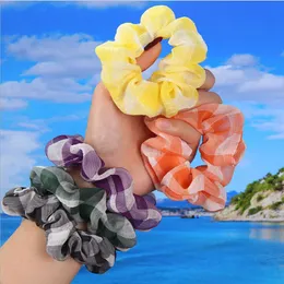 2020 Spring Summer Organza Hair Scrunchie Stora Fairy Chiffon Kvinnor Elastiska Hårband Ponytailhållare Hårband Tjej Gummi Tillbehör