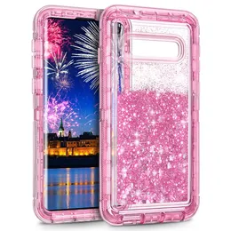 Dla Samsung S10 Case Robot Ciecz Quicksand Glitter Bling Back Cover Phone Case dla Samsung Galaxy S10 S10E