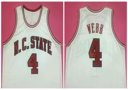 #4 Spud Webb NC State Wolfpack College Retro Classic Basketball Jersey Mens ED Numero personalizzato e maglie da nome