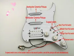 Função Mutiple guitarra Pickups Pickguard humbucker dupla pista SSH Guitarra Super Fiação montagem de cabos Pots Push-Pull 20 sons diferentes