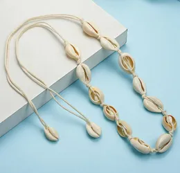 Collana di conchiglie tessuta a mano naturale europea e americana moda semplice catena di clavicola spiaggia vento nazionale WY702